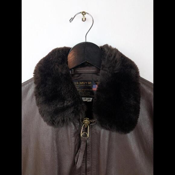 [SOLD] GIBSON & BARNES x US NAVY Men's Sz US 38R G-1 Intermediate Flight Jacket - Picture 3 of 14